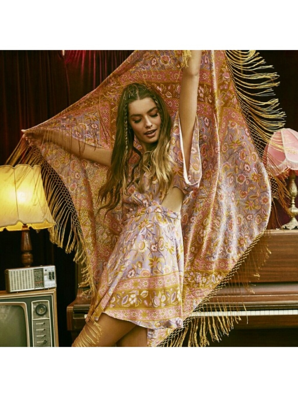 Spell Lolita Lurex Scarf in Lover